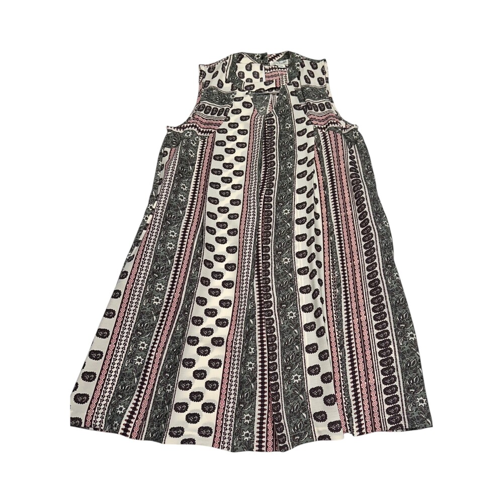 Simply Noelle Women’s S/M Sleeveless Boho Paisley Stripe Shift Dress